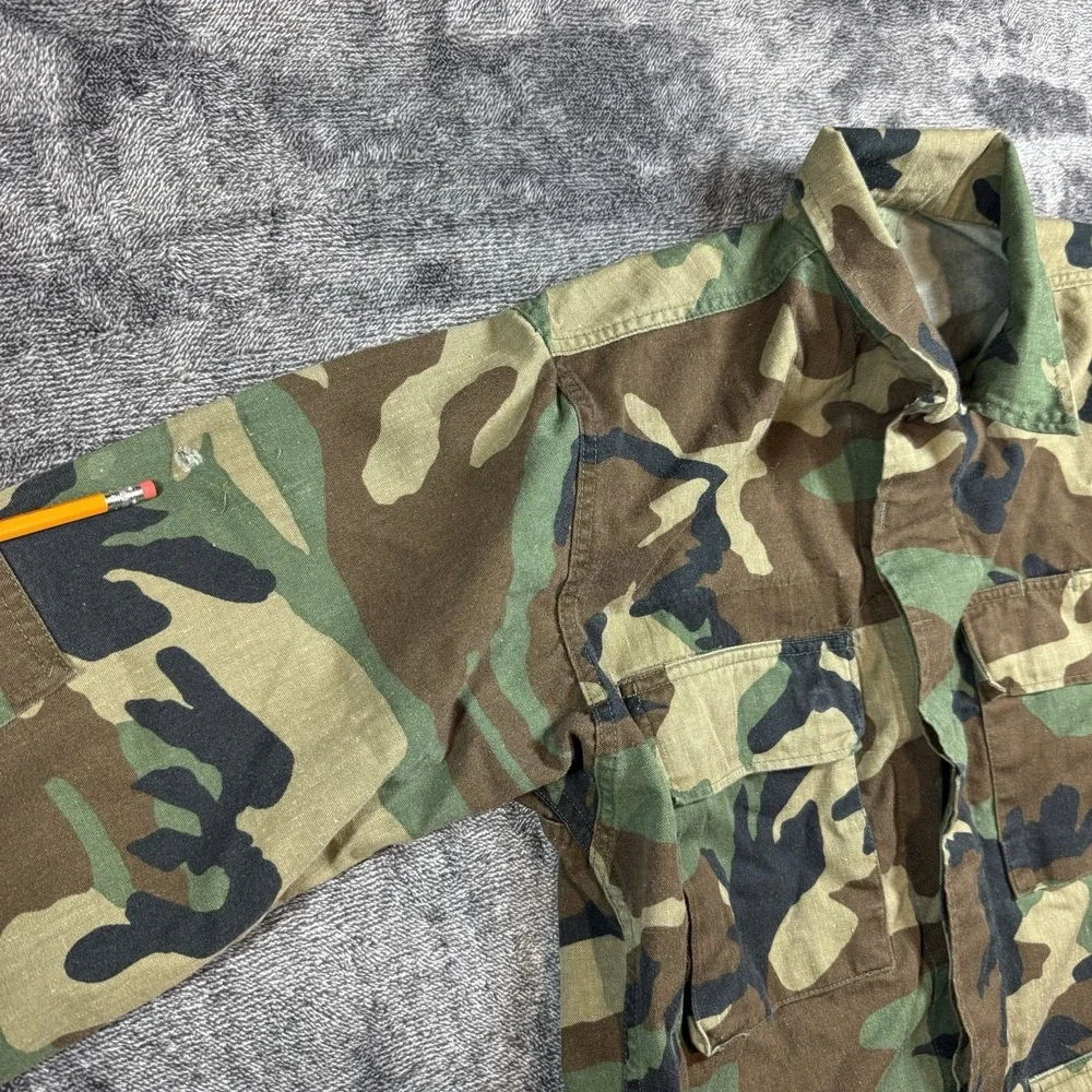 VTG US Army Coat Woodland Camo Combat Jacket BDU Extra Small Regular Military